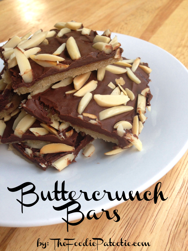 Buttercrunch Bars via TheFoodiePatootie.com | #snack #dessert #chocolate #toffee