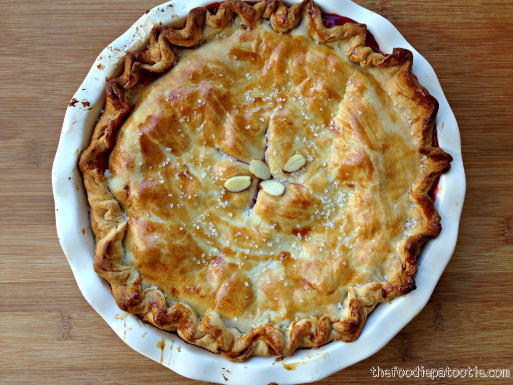 Almond Cherry Pie via TheFoodiePatootie.com | #dessert #cherry #almond #pie