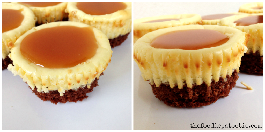 Brownie-Crusted Cheesecake with Salted Caramel Sauce via TheFoodiePatootie.com | #dessert #recipe 