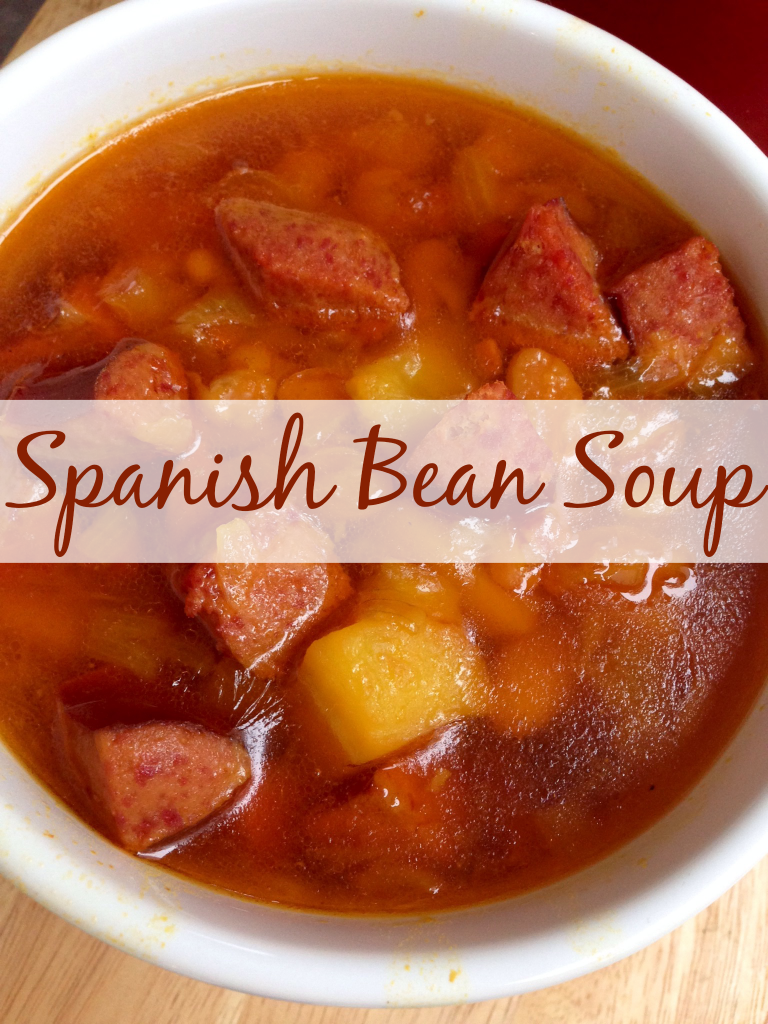 Spanish Bean Soup #recipe via TheFoodiePatootie.com | #soup #foodholiday #foodcalendar #ham