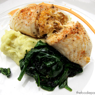 Crab-Stuffed Flounder via TheFoodiePatootie.com | #seafood #foodholiday #foodcalendar #recipe