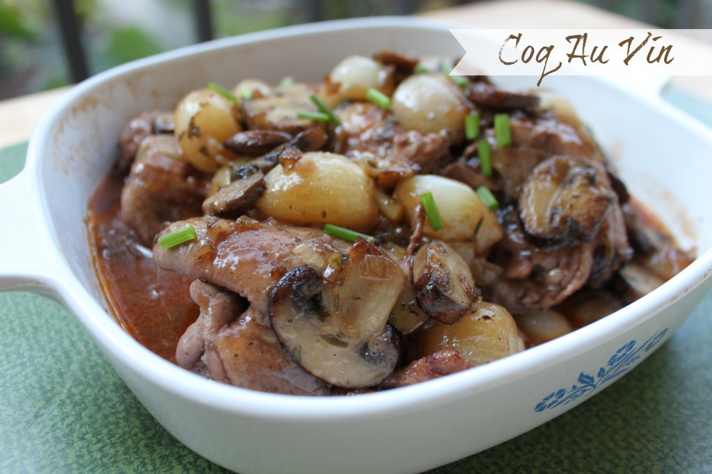 Coq Au Vin via TheFoodiePatootie.com | #French #recipe #foodholiday #stew #chicken #poultry
