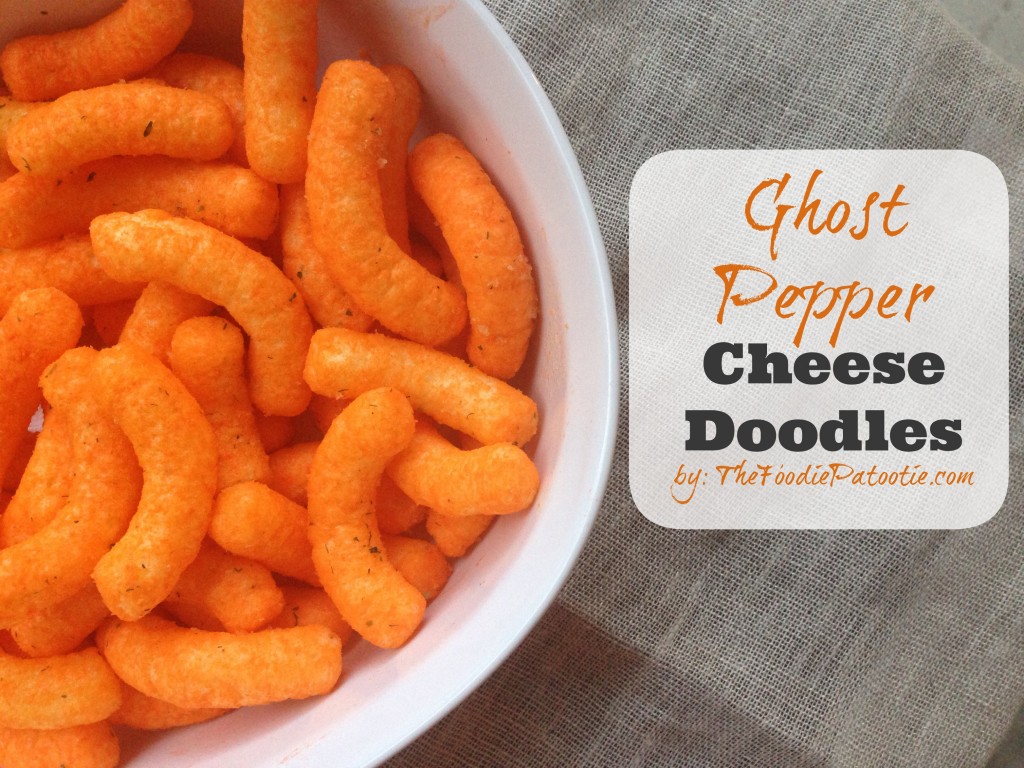 Ghost Pepper Cheese Doodles via TheFoodiePatootie.com | #snack #cheesedoodle #recipe #foodholiday