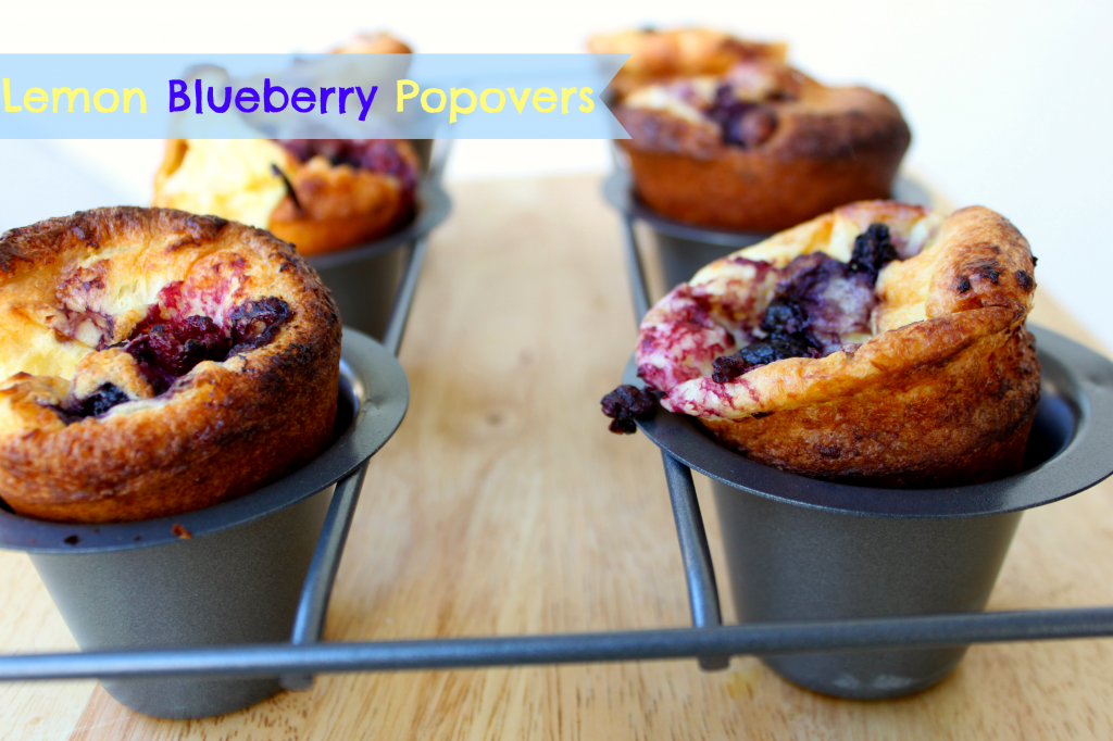 Blueberry Lemon Popovers via TheFoodiePatootie.com | #blueberry #breakfast #baking #foodholidays #recipe