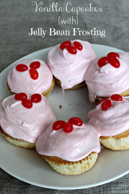 National Jelly Bean Day | Vanilla Cupcakes with Jelly Bean Frosting