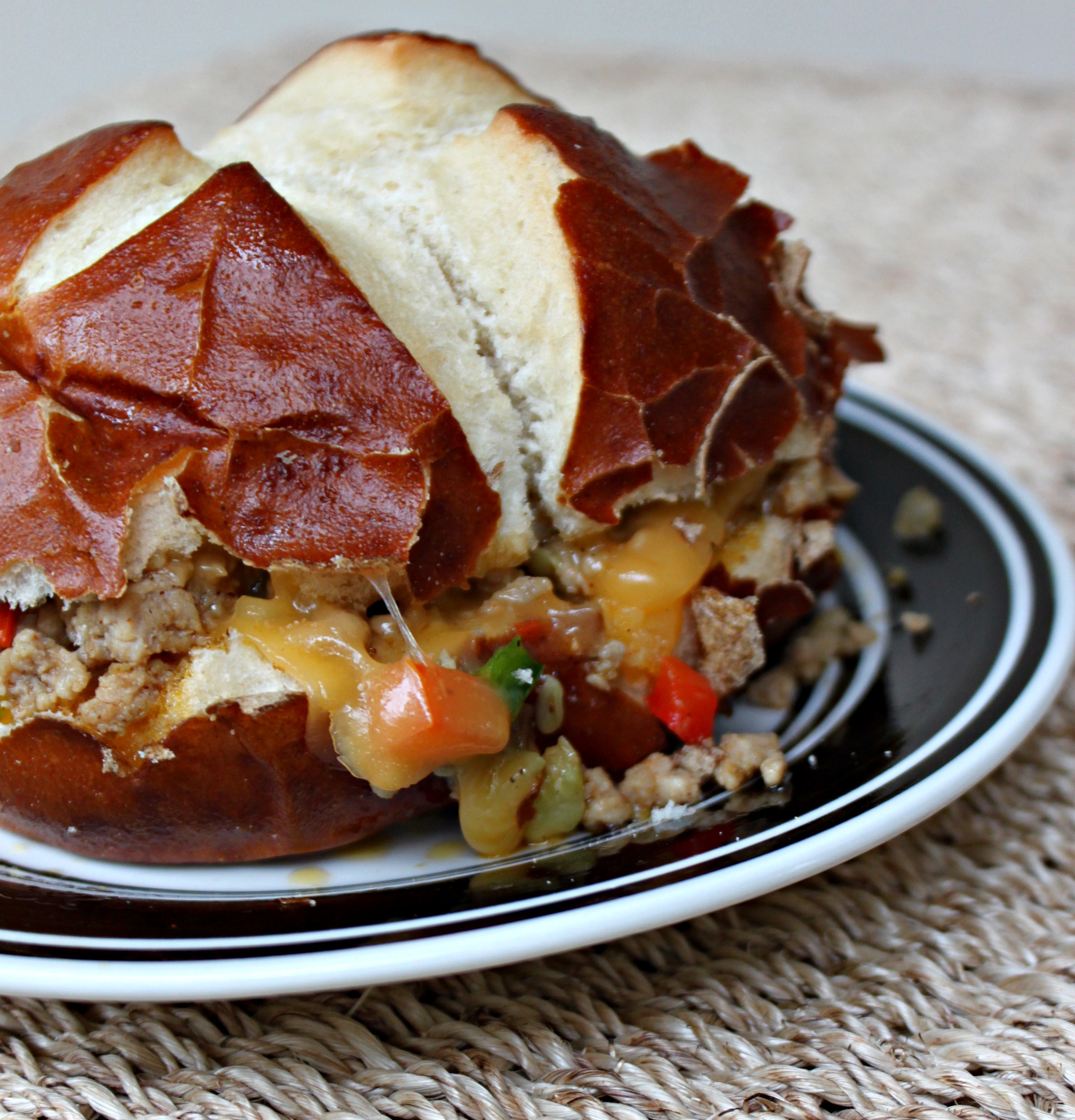 National Pretzel Day | Pretzel Bun Pork Sandwich