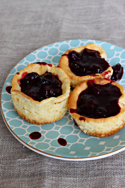 National Blueberry Cheesecake Day | Mini Blueberry Cheesecakes