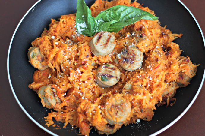 Spaghetti Squash Pasta A La Vodka With Al Fresco Chicken Sausage And Columbia Crest Wine Giveaway