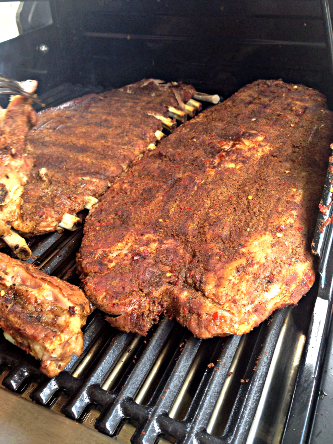 Grilling spare outlet ribs