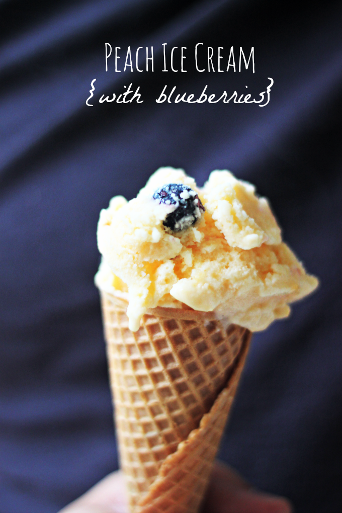 National Peach Ice Cream Day | Peach Ice Cream With Blueberries