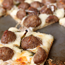 National Junk Food Day | Spicy Pizza Bianca with Meatballs