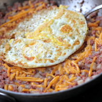 National Corned Beef Hash Day | Corned Beef, Cheese, and a Fried Egg