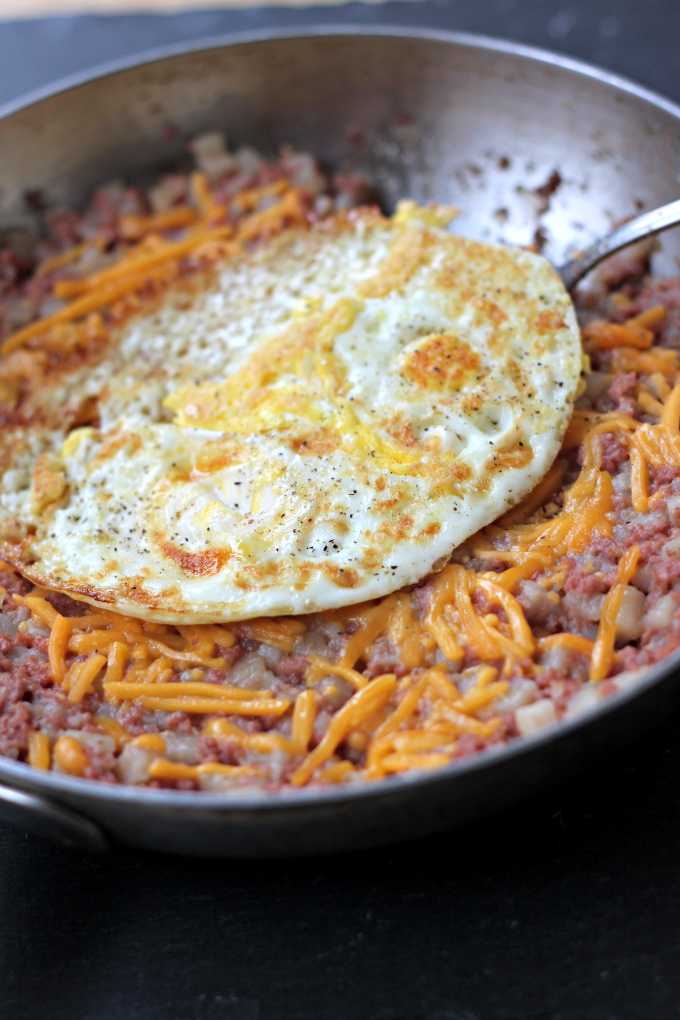 National Corned Beef Hash Day | Corned Beef, Cheese, and a Fried Egg