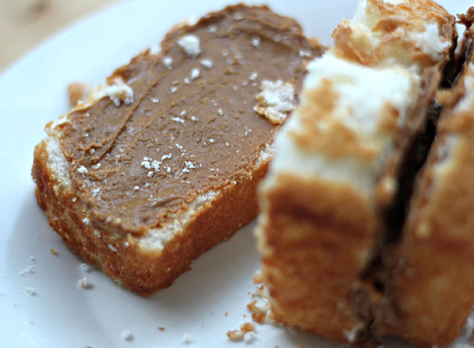 National Angel Food Cake Day | Almond-Infused Angel Food Cake with Biscotti Spread