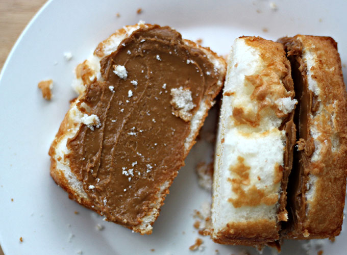 National Angel Food Cake Day | Almond-Infused Angel Food Cake with Biscotti Spread