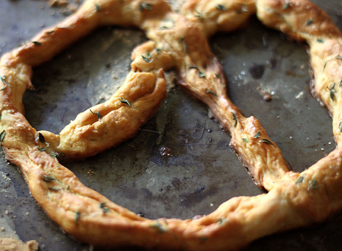 National Pretzel Day | Single-Serving Thyme Pretzel