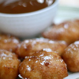 National Fritters Day | Apple Fritters and Peanut Butter Caramel Sauce