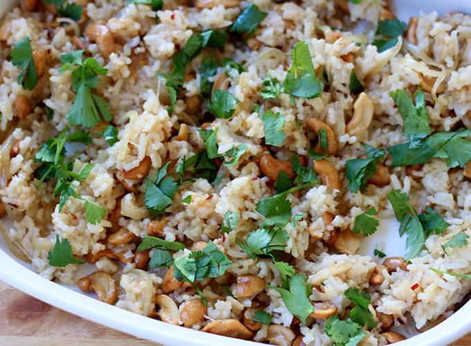 National Cashew Day | Cilantro Soy Rice