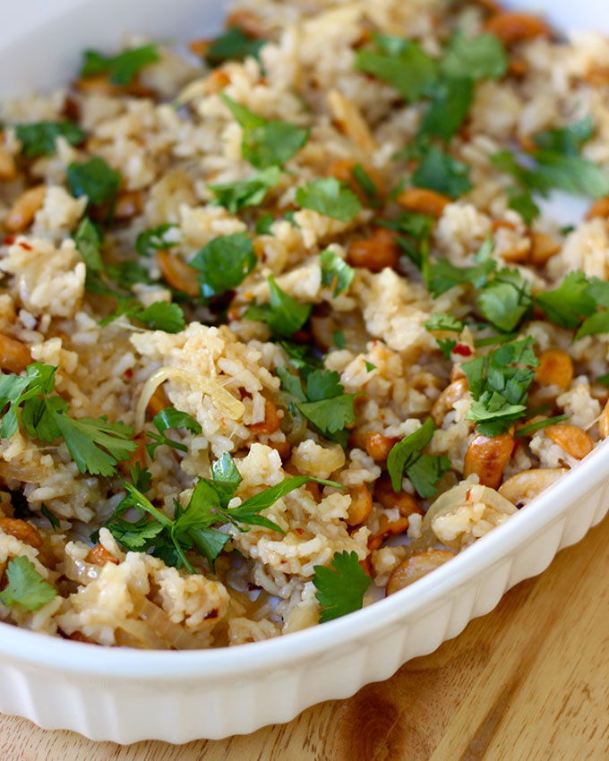 National Cashew Day | Cilantro Soy Rice