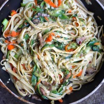 vegetable ribbon pasta | a pasta dish with carrot and zucchini noodles! | thefoodiepatootie.com