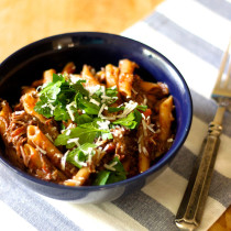 Red Lentil Penne Pasta with Braised Short Ribs