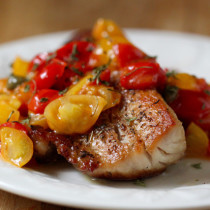 Sautéed Cobia with Tomatoes and Capers