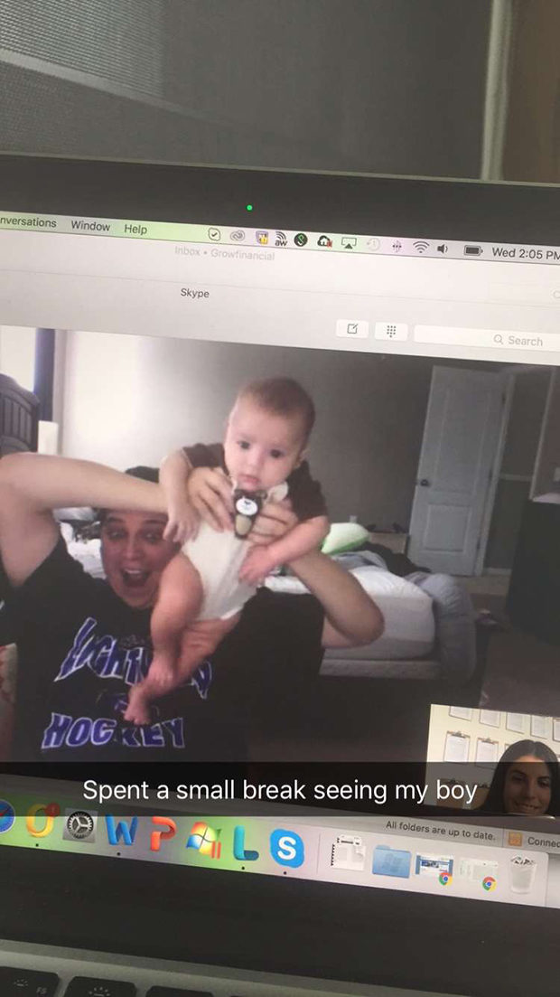 had a skype session with the boy while I was at work