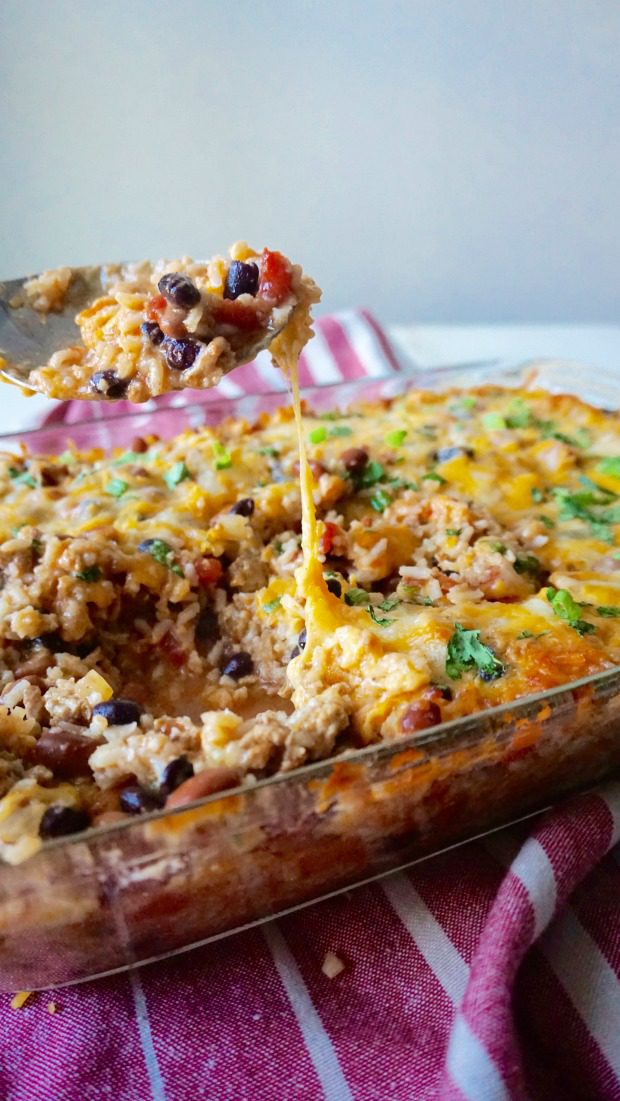 burrito-bowl-casserole-cheese-pull