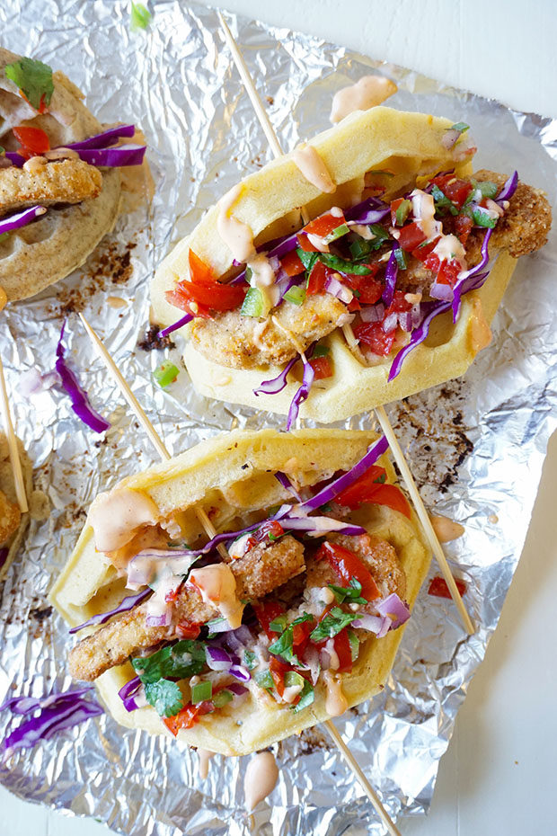 Chicken and Waffle Tacos recipe