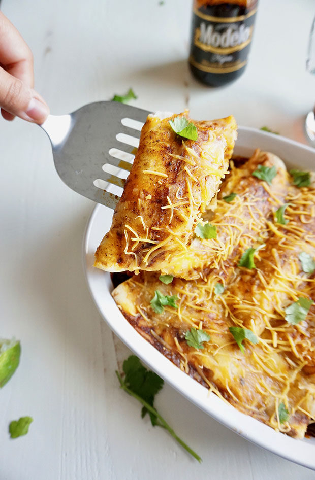 Butternut Squash and Black Bean Enchiladas recipe