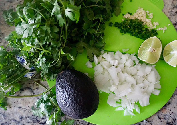 Prep ingredients for Avocado Macaroni and Cheese