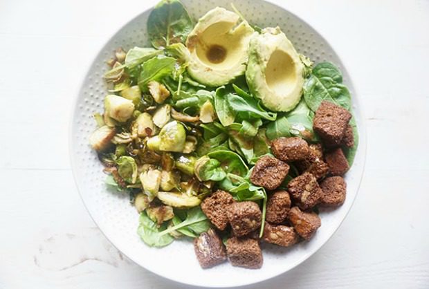 greens salad with homemade dressing