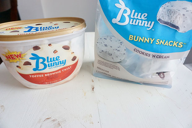 Blue Bunny ice cream and snacks