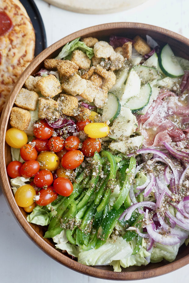 Italian Salad with Homemade Italian Dressing