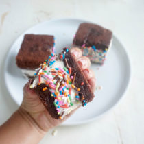 ICe Cream Sandwiches with brownies