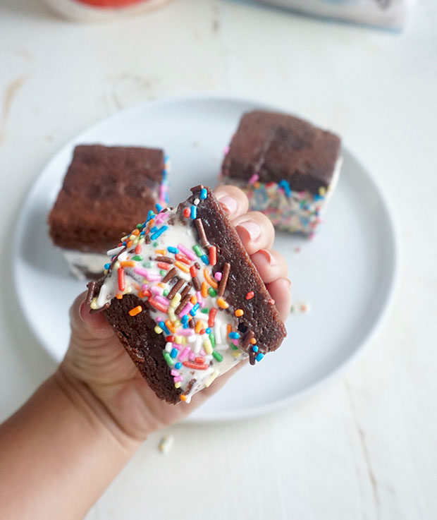 ICe Cream Sandwiches with brownies