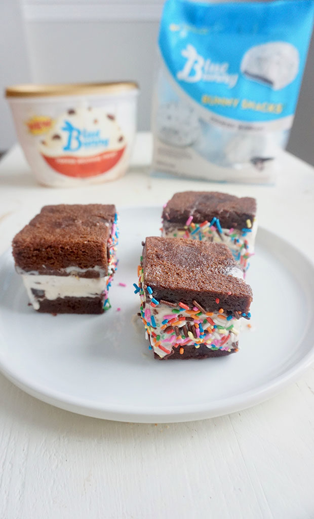 Toffee Brownie Ice Cream Sandwiches