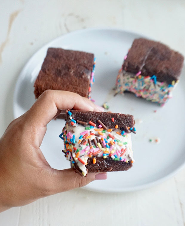 Toffee Brownie Ice Cream Sandwiches recipe