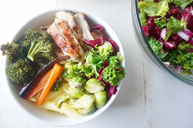 Grilled Chicken-kale slaw-roasted veggies