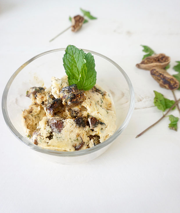 Roasted Fig and Mint Ice Cream