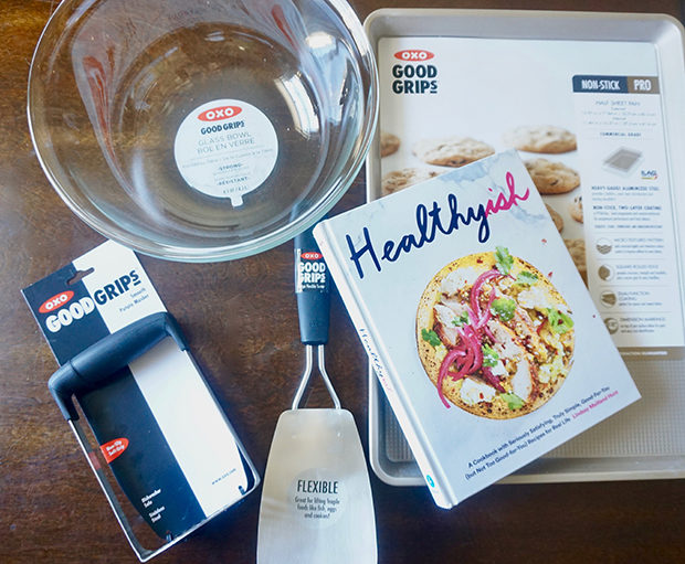 Healthyish cookbook and OXO products