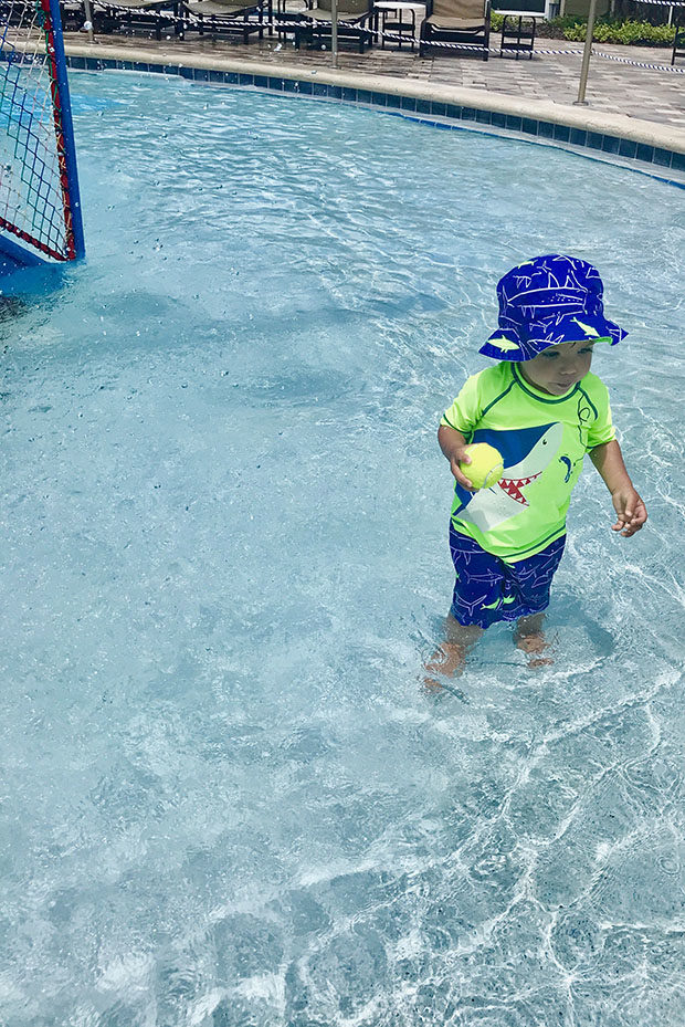 Toddler in pool