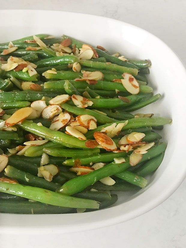 String Beans with Toasted Almonds + Lemon from the Now & Again Cookbook