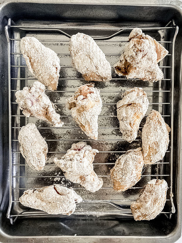 Argo Corn Starch and flour baked chicken wings